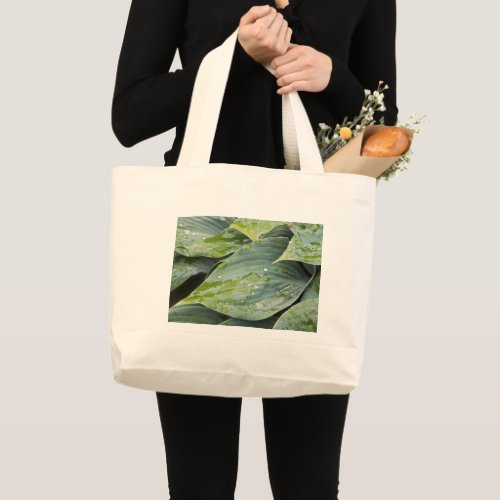 rain on leaves large tote bag