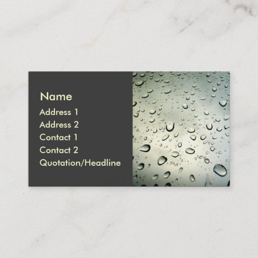 Customizable Rain On My Window Business Card Templates