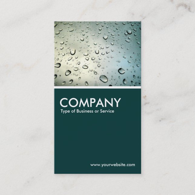 Rain on my Window - Dark Green Business Card (Front)