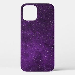 Rain on Purple Leather iPhone 12 Case