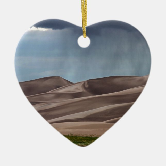 Rain on the Great Sand Dunes Ceramic Ornament (Front)
