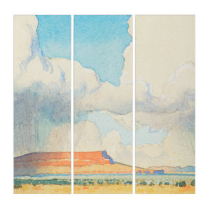 Rain on the Mesa, 1945 by Maynard Dixon Triptych