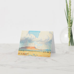 Rain on the Mesa by Maynard Dixon Letterpress Thank You Card