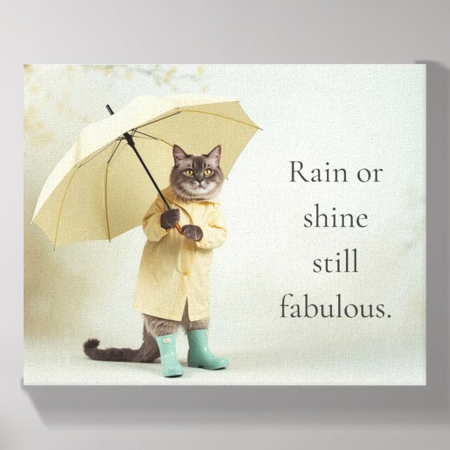 Rain or Shine Cat Canvas Art Photo Tile (Front Set)