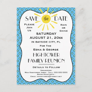 Rain or Shine Reunion,Party or Event Save the Date Announcement Postcard