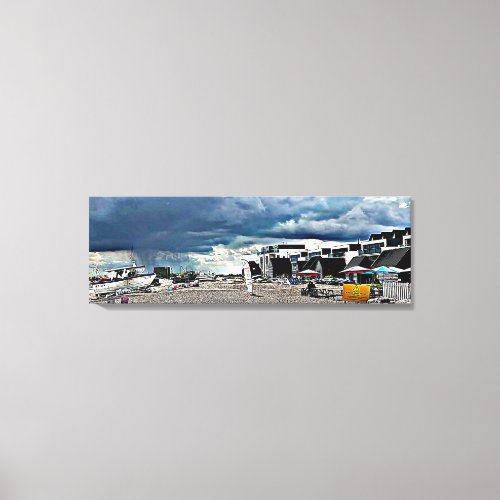 Rain over Hythe Fishermans Beach Canvas Print