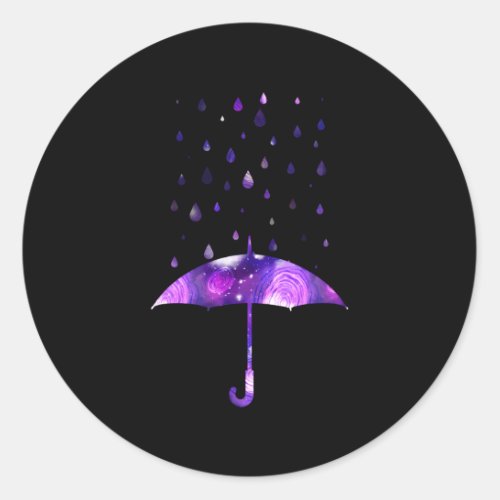 Rain Purple Umbrella For Violet Favorite Color Classic Round Sticker