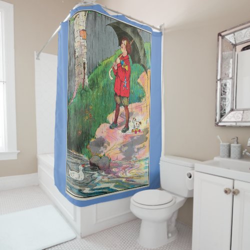 Rain Rain Go Away _ Mother Goose Nursery Rhyme Shower Curtain