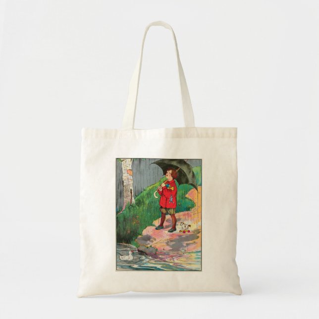 Rain, Rain, Go Away - Mother Goose Nursery Rhyme Tote Bag (Front)