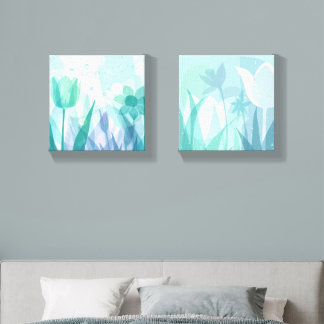 Rain Refreshed Daffodils Lavender Mint Seafoam Canvas Photo Tile