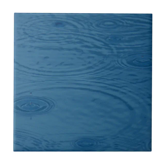 Rain Ripples (Blue Water Waves) Ceramic Tile | Zazzle