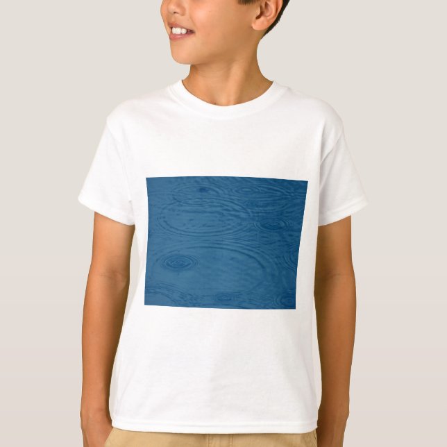 Rain Ripples (Blue Water Waves) T-Shirt (Front)