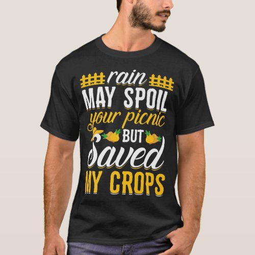 Rain Saved My Crops Funny Farming Farmer Tractor G T_Shirt