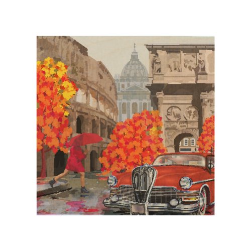 Rain_Soaked Rome Vintage Poster
