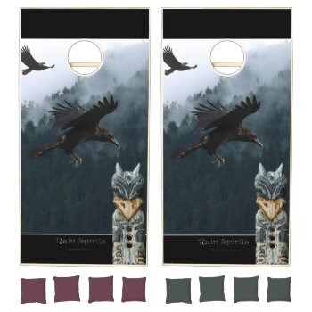 Rain Spirits Raven & Totem Pole Cornhole Set by RavenSpiritPrints at Zazzle