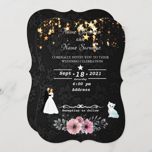 Rain stars invitation (Front/Back)