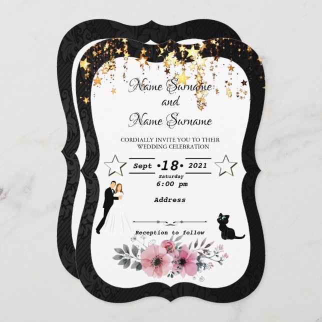 Rain stars invitation (Front/Back)