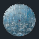Rain Storm Blue Dart Board<br><div class="desc">Weather art for days of rain,  storms,  monsoons and inclement weather.</div>