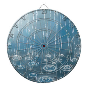 Rain Storm Blue Dart Board