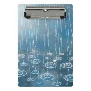 Rain Storm Blue Mini Clipboard