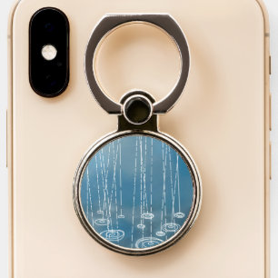 Rain Storm Blue Phone Ring Stand