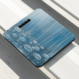 Rain Storm Blue Seat Cushion