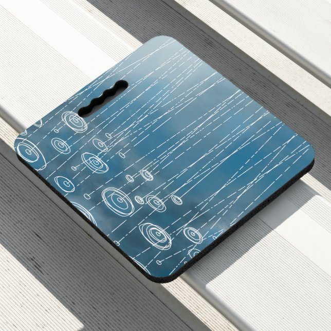 Rain Storm Blue Seat Cushion (In Situ)