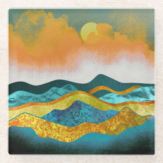 Rain Storm Glass Coaster (Front)