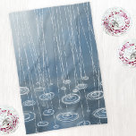 Rain Storm Kitchen Towel<br><div class="desc">Weather art depicting a wet and rainy stormy day with rain and puddles.  Original art by Nic Squirrell.</div>