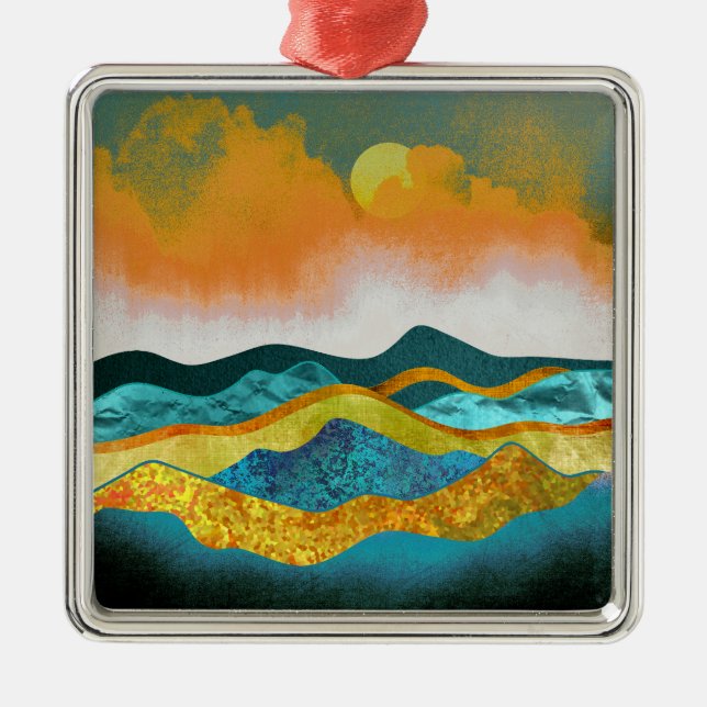 Rain Storm Metal Ornament (Front)