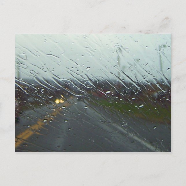 Rain-streaked Windshield Postcard (Front)