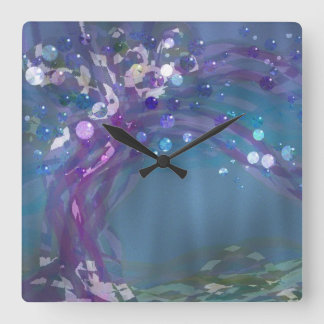 Rain Tree Square Wall Clock