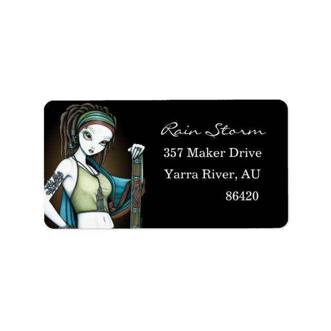 "Rain" Tribal Dreadlock Rain Maker Aboriginal Fae Label (Front)