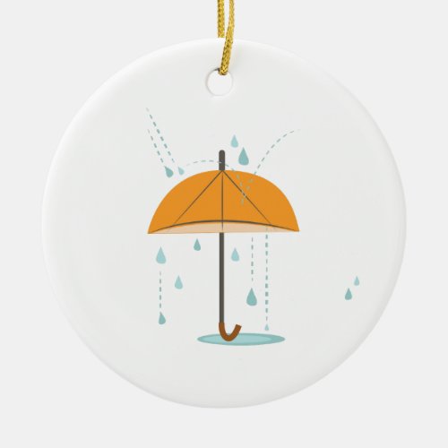 Rain Umbrella Ceramic Ornament