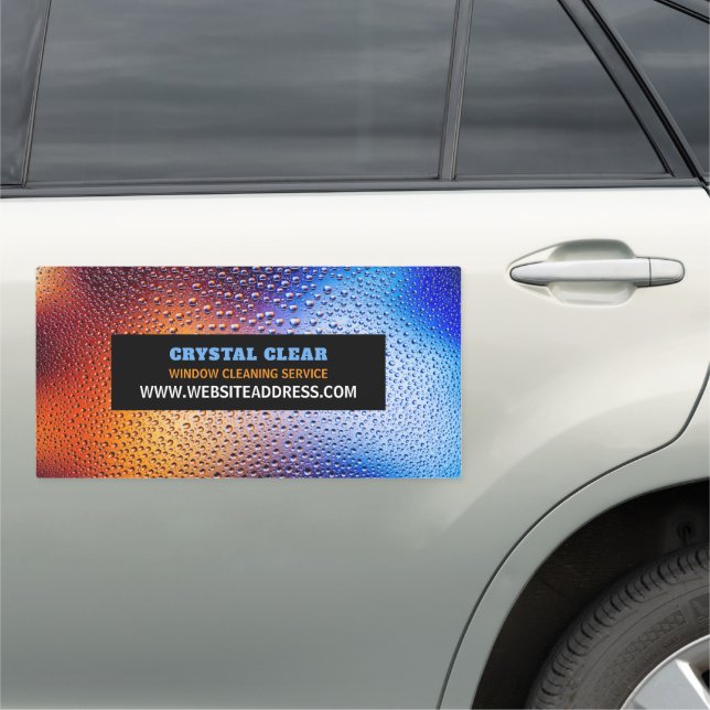 Rain Water, Window Cleaner, Cleaning Service Car Magnet (In Situ)