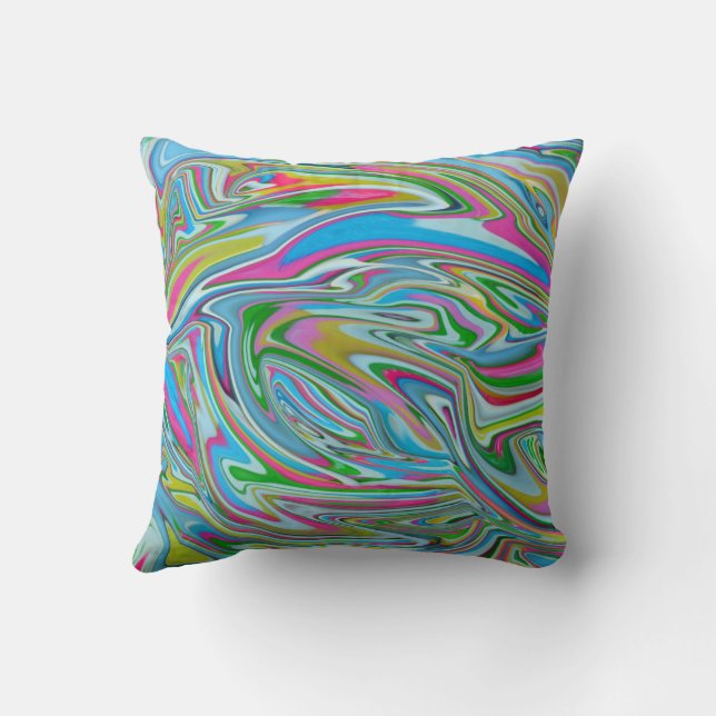 Rainblow colors abstract design throw pillow (Back)