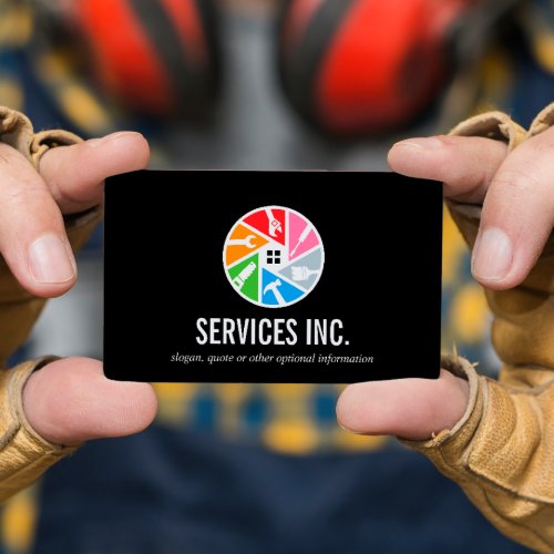 Rainblow Home Repairing services logo professional Business Card