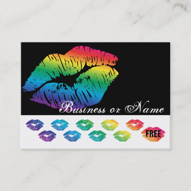 Rainbo Kisses on Black and White - Loyalty Rewards Card (Front)