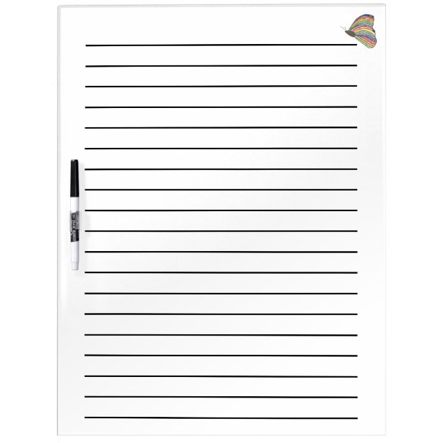 Rainbos Mosaic Butterfly Lined Dry Erase Board (Front)