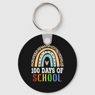 Rainbow 100 Days Of School Teacher Boy Girl Colorf Keychain