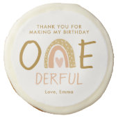 Rainbow 1st Birthday Girl Favors Sugar Cookie (Front)