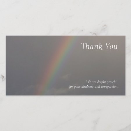 Rainbow 2 Sympathy Thank You Photo Card