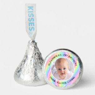 Rainbow 2nd Birthday Girl Photo Hershey®'s Kisses®