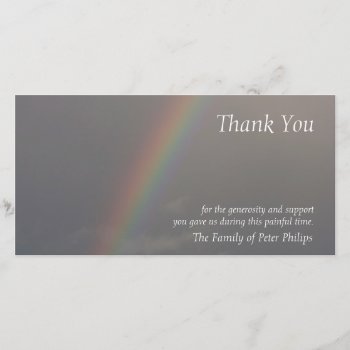 Rainbow 3 Sympathy Thank You Photo Card by InMemory at Zazzle