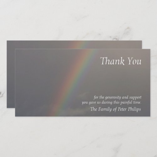 Rainbow 3 Sympathy Thank You Photo Card
