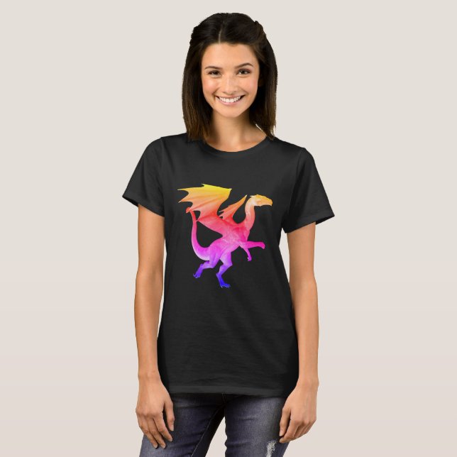 Rainbow 3D Dragon T-Shirt (Front Full)