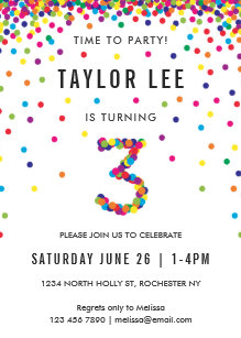 third birthday invitations zazzle