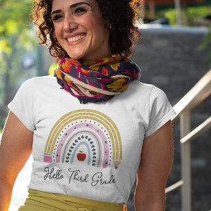 Rainbow 3rd Grade Teacher Shirt Back to School