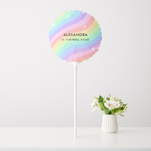 Rainbow 4th Birthday Party Girl Fourth Balloon