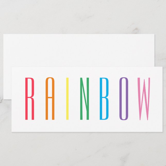 RAINBOW 4x9.25 Flat Card (Front/Back)